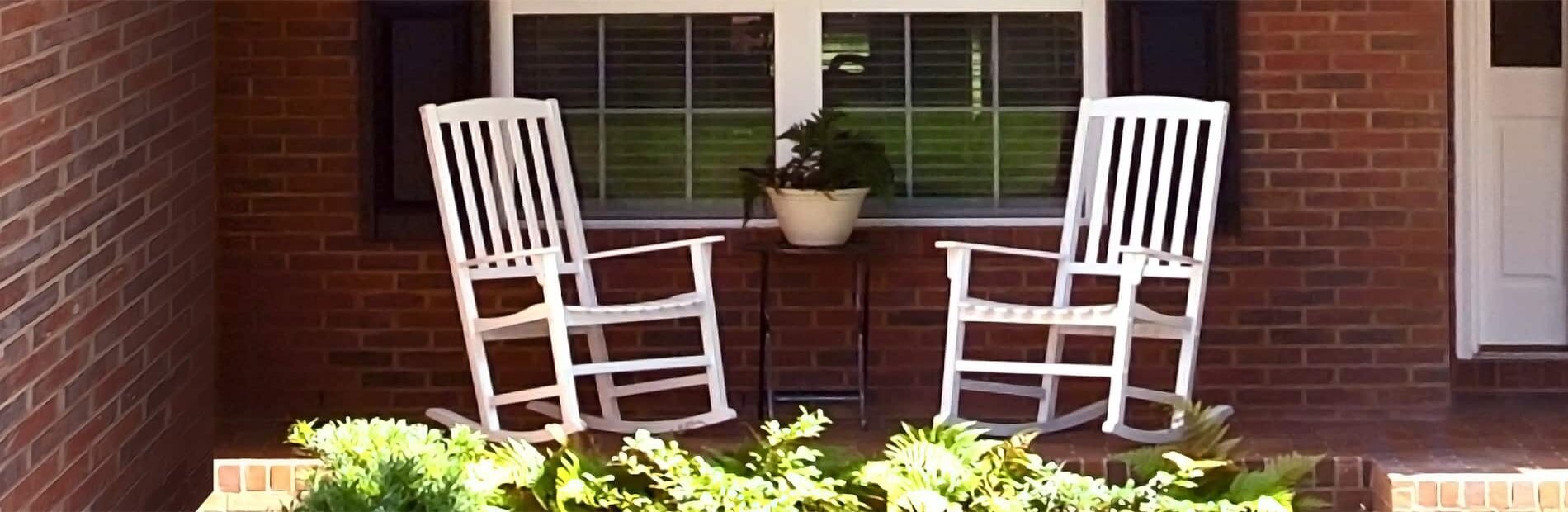 rocking chairs on a porch